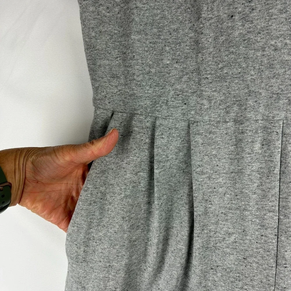 EILEEN FISHER Gray Lightweight Cropped Wide Leg Jumpsuit Romper Pockets Sz: XS